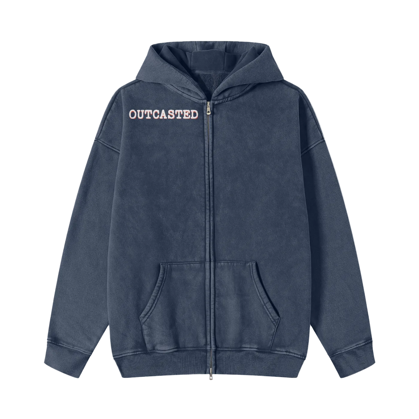 OutCasted Snow Washed Zip-Through Fleece Hoodie