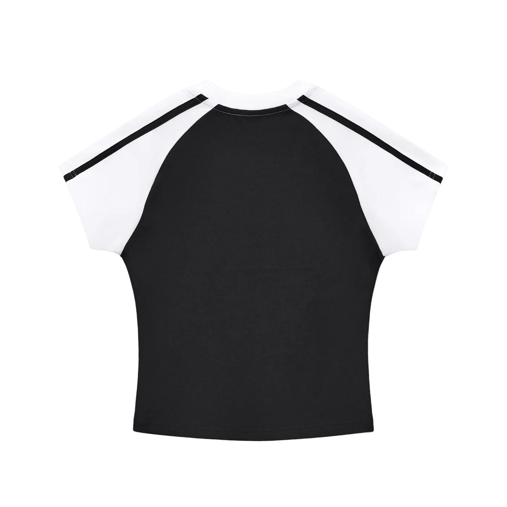 Contrast Stripes Bodycon Raglan  Sleeve T-Shirt