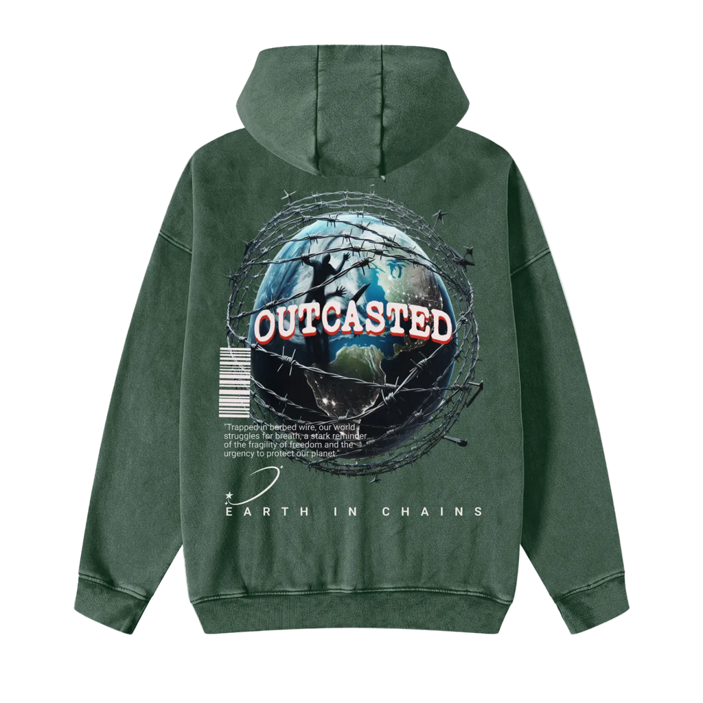 OutCasted Snow Washed Zip-Through Fleece Hoodie