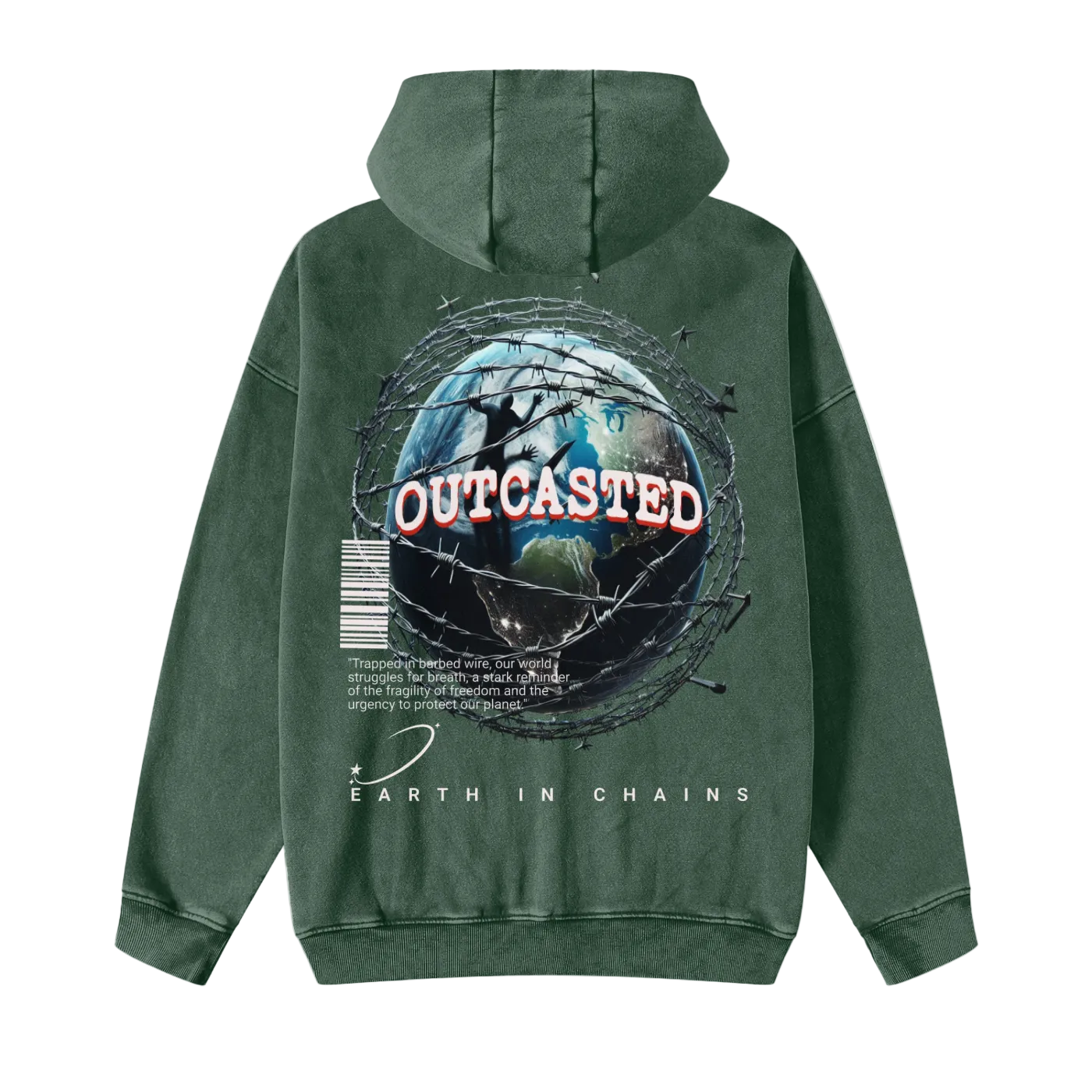 OutCasted Snow Washed Zip-Through Fleece Hoodie