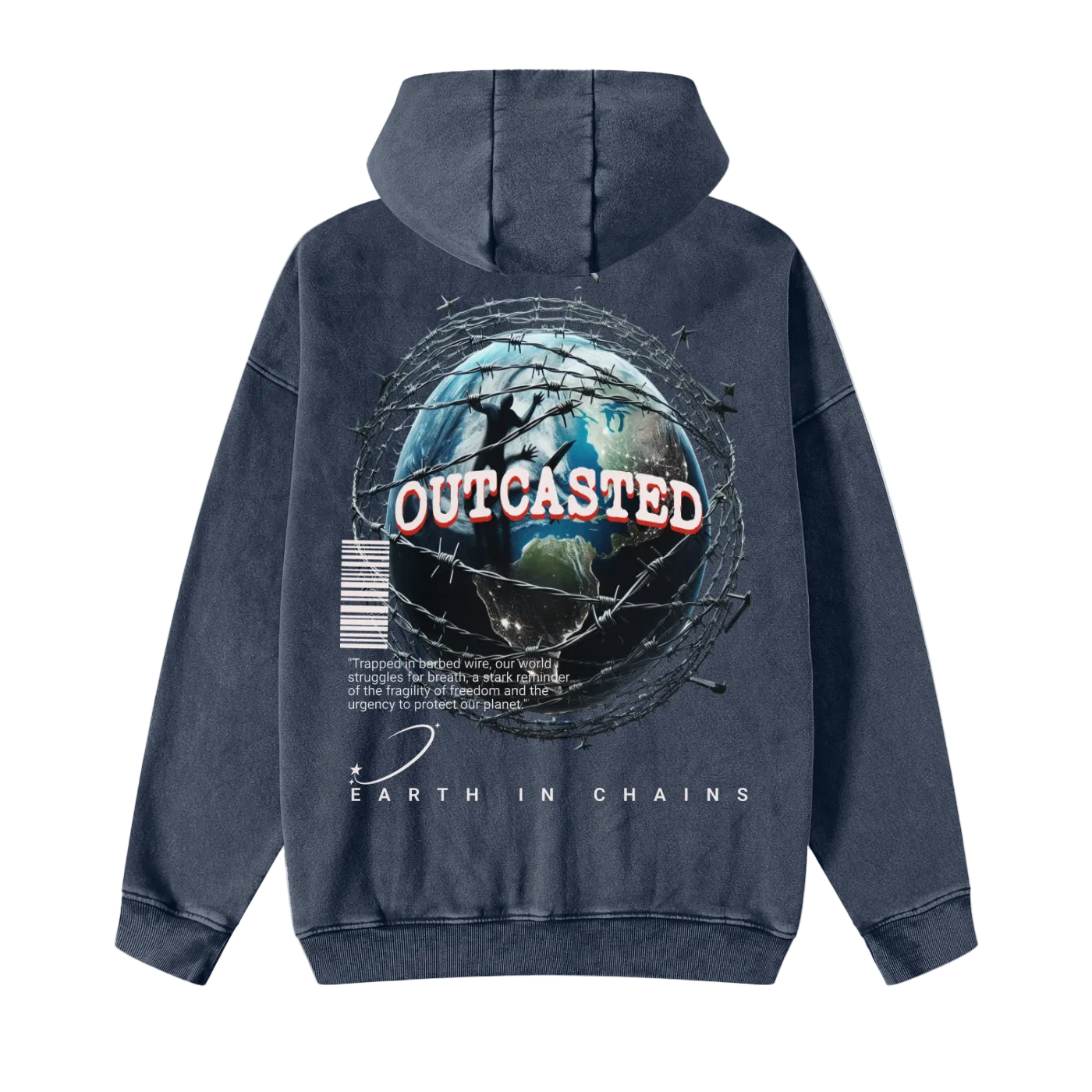 OutCasted Snow Washed Zip-Through Fleece Hoodie