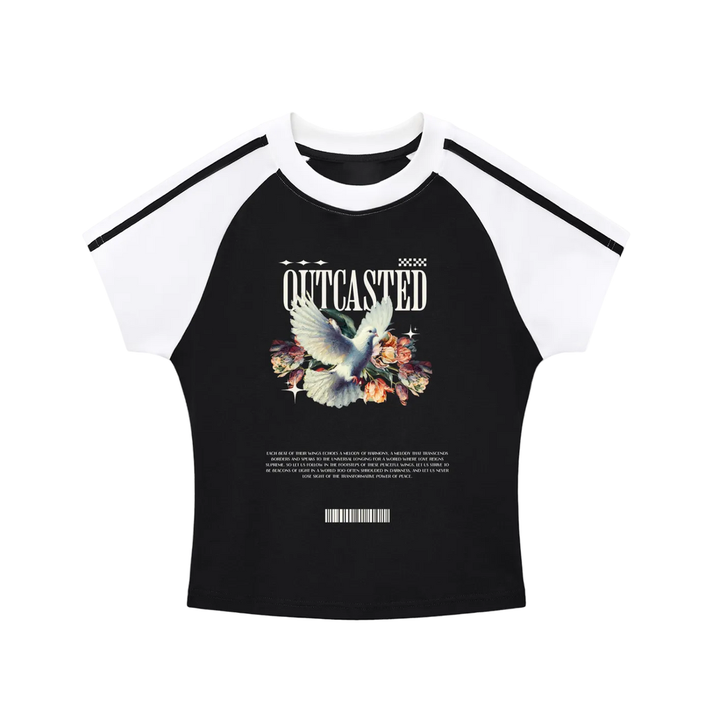 Contrast Stripes Bodycon Raglan  Sleeve T-Shirt