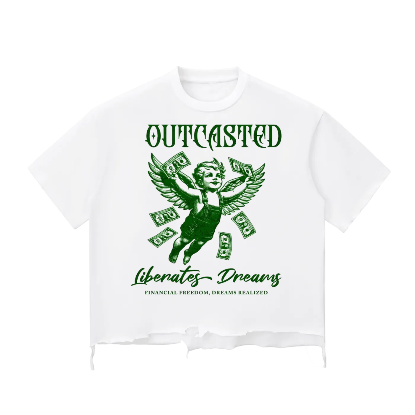 Snow Wash Raw-Hem Boxy T-shirt