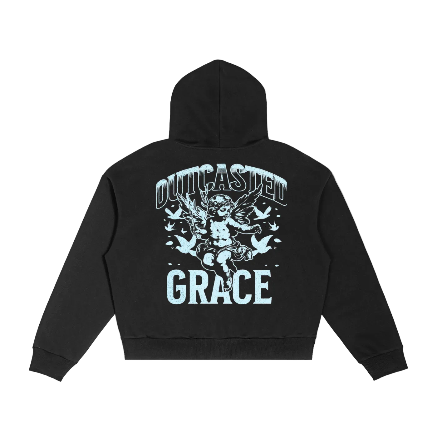 OutCasted Contrast Plaid Boxy Zip Hoodie