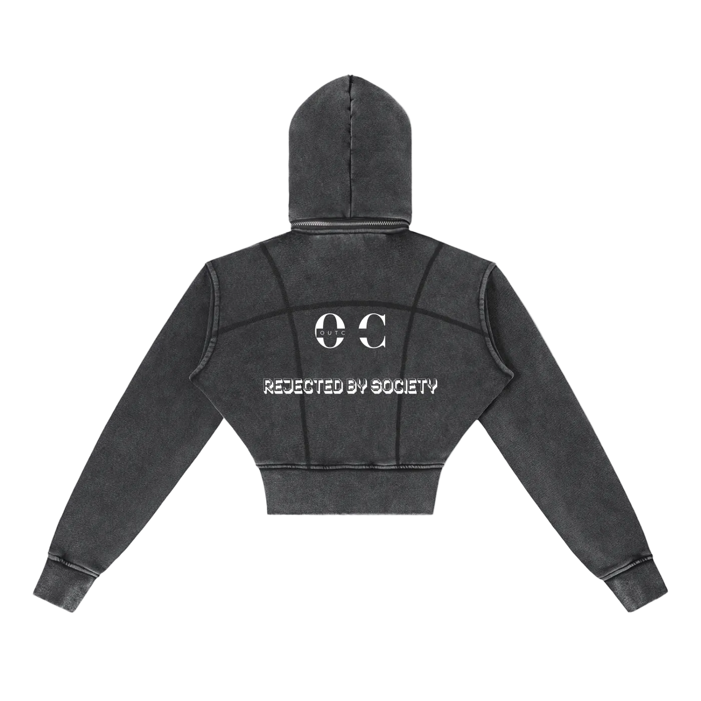 Vintage Washed Cropped Fleece Hoodie