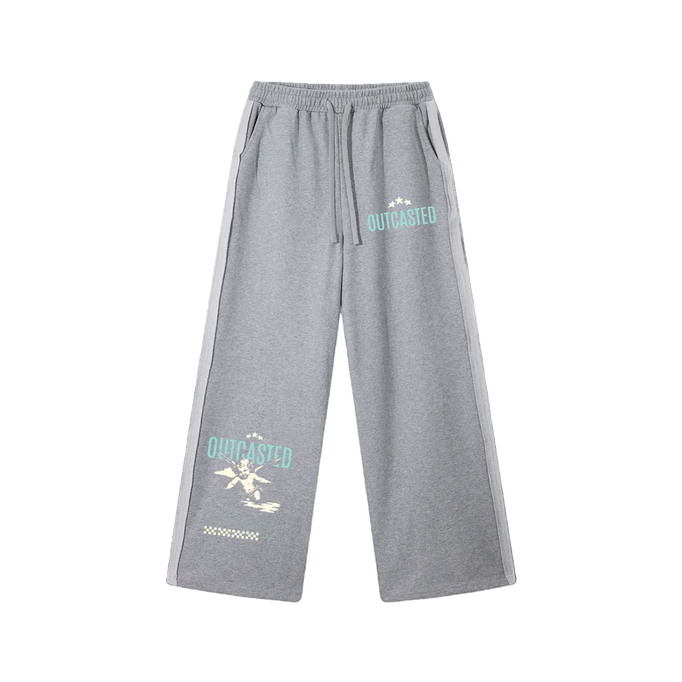 Contrast Tape Straight-Leg Sweatpants